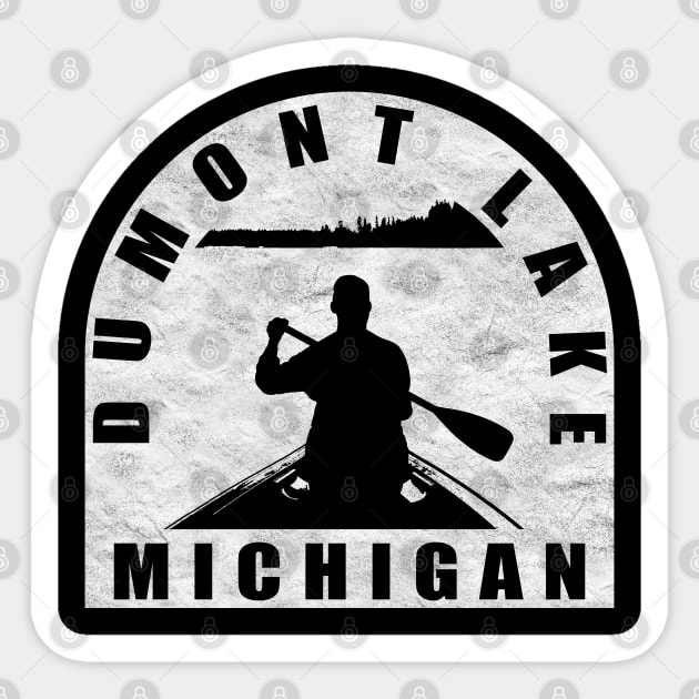 Dumont Lake Canoeing Michigan Sticker by BirdsEyeWorks